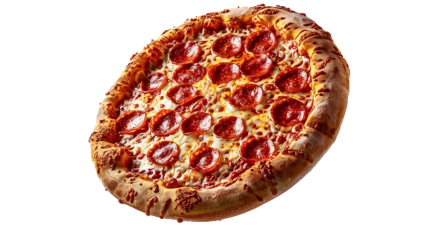 Pizza met pepperoni, kaas en kruiden